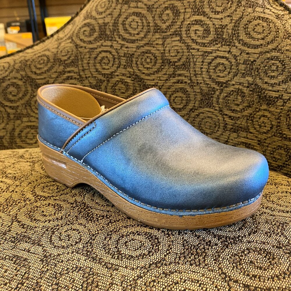Dansko Metallic Blue Leather Clog